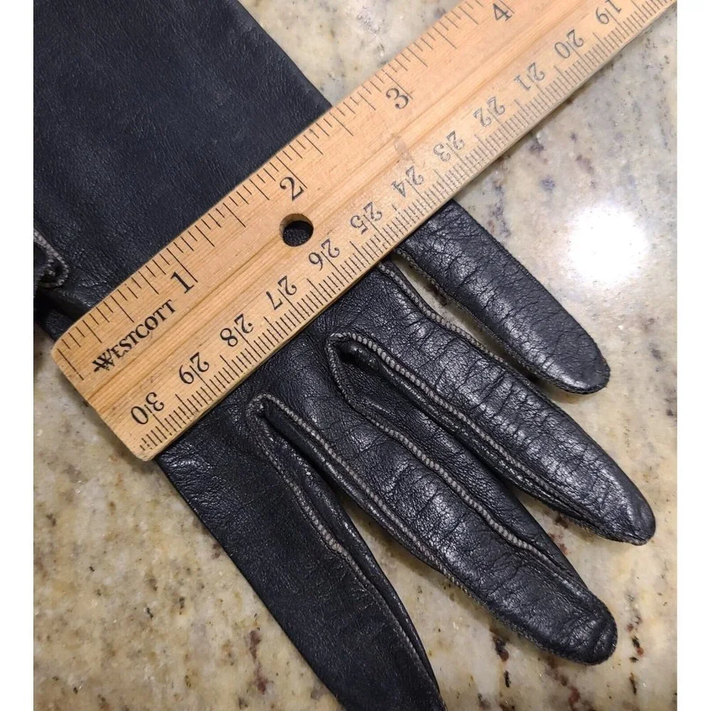 Vintage Size XS S 6/3 Black Formal Leatther 10.5